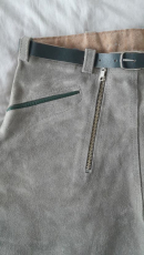 kurze Lederhose aus Samtspalt für Kinder NEU Grau