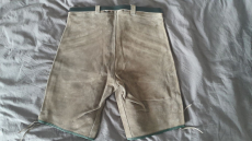 Bermuda Lederhose aus Samtspalt Gr. 158 Grau NEU