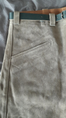 Bermuda Lederhose aus Samtspalt Gr. 158 Grau NEU